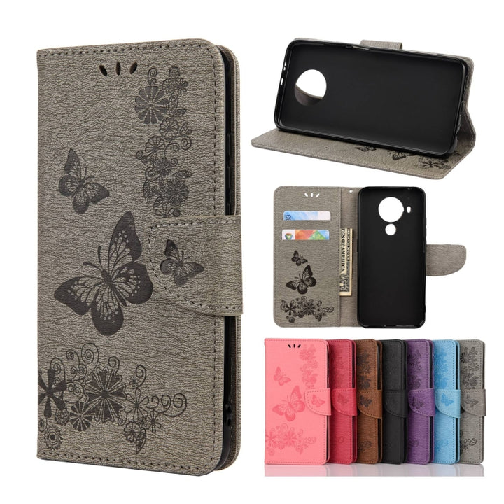 Butterflies Embossing Horizontal Flip Leather Case with Holder & Card Slots & Wallet, For Motorola Moto G30, For Nokia 5.4, For Xiaomi Redmi Note 10 Pro, For Xiaomi Redmi Note 10 5G