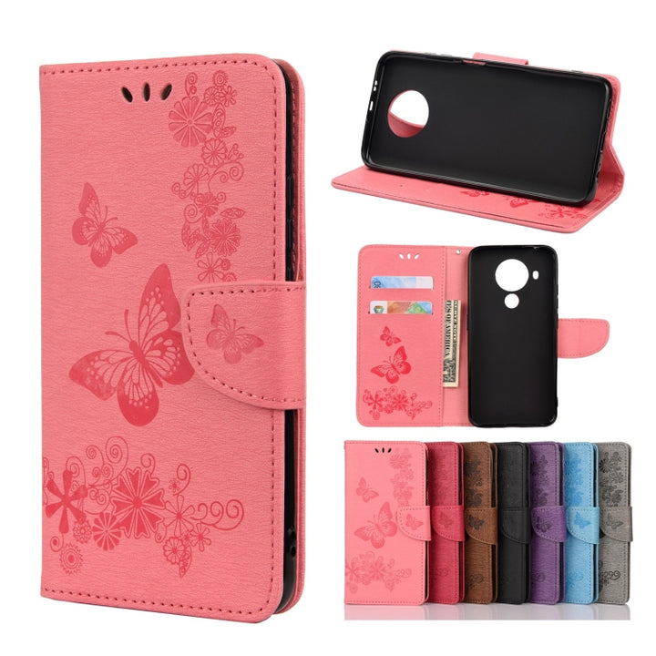 Butterflies Embossing Horizontal Flip Leather Case with Holder & Card Slots & Wallet, For Motorola Moto G30, For Nokia 5.4, For Xiaomi Redmi Note 10 Pro, For Xiaomi Redmi Note 10 5G