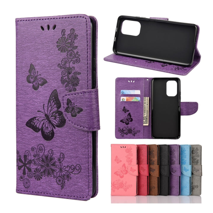 Butterflies Embossing Horizontal Flip Leather Case with Holder & Card Slots & Wallet, For Xiaomi Redmi Note 10, For Xiaomi Poco F3, For Xiaomi Redmi Note 10S