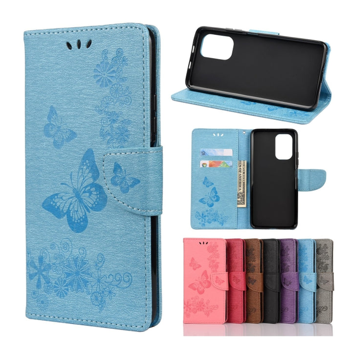 Butterflies Embossing Horizontal Flip Leather Case with Holder & Card Slots & Wallet, For Xiaomi Redmi Note 10, For Xiaomi Poco F3, For Xiaomi Redmi Note 10S