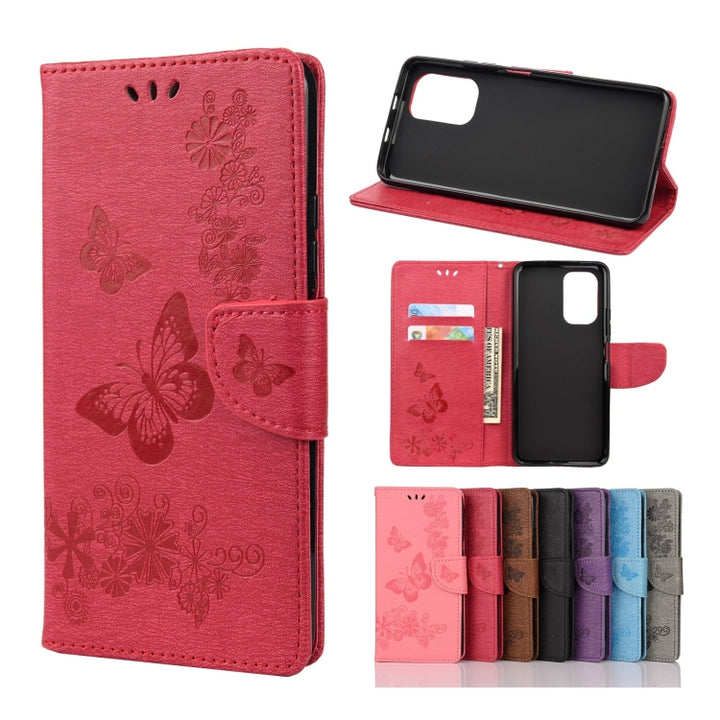 Butterflies Embossing Horizontal Flip Leather Case with Holder & Card Slots & Wallet, For Xiaomi Redmi Note 10, For Xiaomi Poco F3, For Xiaomi Redmi Note 10S