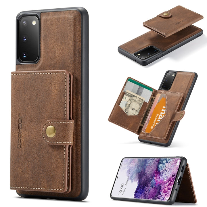 JEEHOOD Retro Magnetic Detachable Protective Case with Wallet & Card Slot & Holder, For Samsung Galaxy A32 5G, For Samsung Galaxy S20 FE, For Samsung Galaxy S20, For Samsung Galaxy S20+, For Samsung Galaxy S20 Ultra 5G, For Samsung Galaxy Note20 Ultra