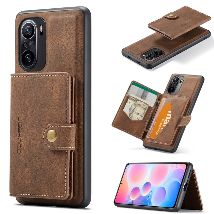 JEEHOOD Retro Magnetic Detachable Protective Case with Wallet & Card Slot & Holder, For Samsung Galaxy S21 FE, For OnePlus 9 Pro, For Google Pixel 5A 5G, For Sony Xperia 10 III, For Xiaomi Redmi K40