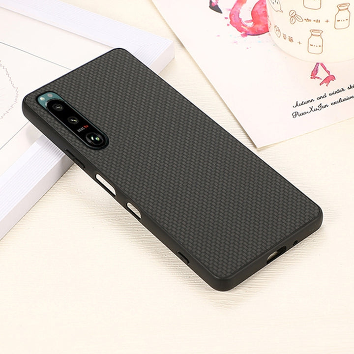 Carbon Fiber Skin PU + PC + TPU Shockprof Protective Case, For Sony Xperia 5 III