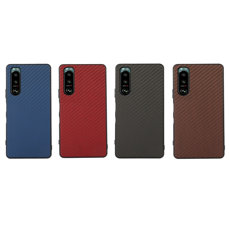 Carbon Fiber Skin PU + PC + TPU Shockprof Protective Case, For Sony Xperia 5 III