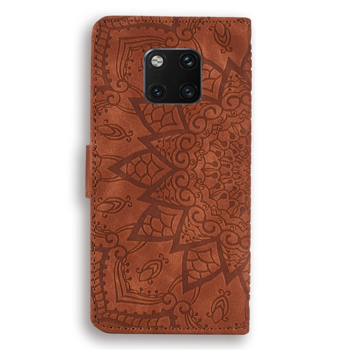 Calf Pattern Diamond Mandala Double Folding Design Embossed Leather Case with Wallet & Holder & Card Slots, For Huawei Mate 20 Pro, For Huawei Mate 20 Lite /, For Huawei nova 5, For Huawei P Smart 2019, For Huawei P Smart+ 2019 /