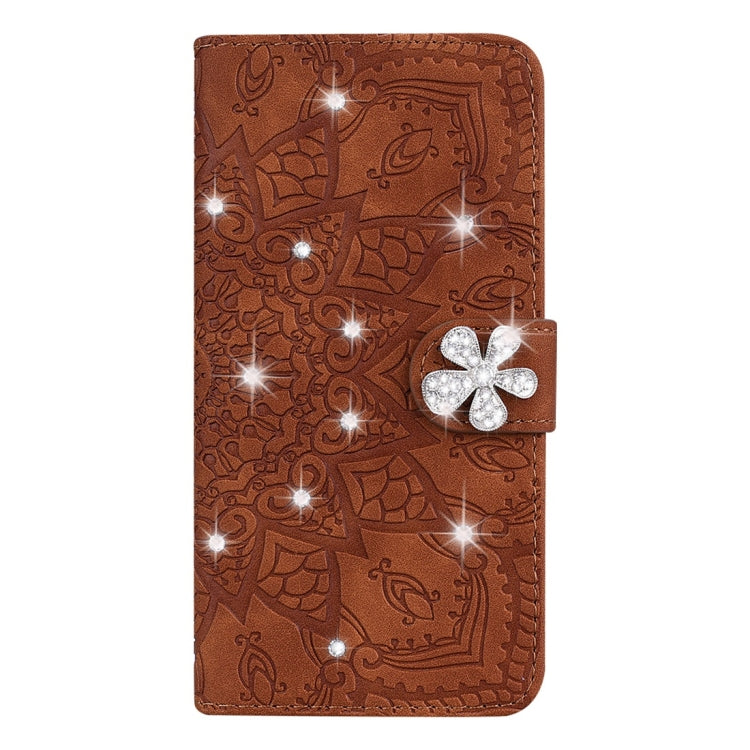 Calf Pattern Diamond Mandala Double Folding Design Embossed Leather Case with Wallet & Holder & Card Slots, For Huawei P20 Lite (2019) /, For Huawei P20 Pro, For Huawei P20 Lite / nova 3e, For Huawei P30, For Huawei P30 Pro, For Huawei Y6 (2019)