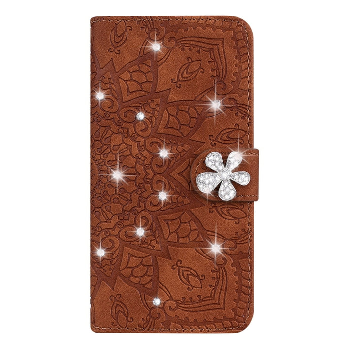 Calf Pattern Diamond Mandala Double Folding Design Embossed Leather Case with Wallet & Holder & Card Slots, For Huawei P20 Lite (2019) /, For Huawei P20 Pro, For Huawei P20 Lite / nova 3e, For Huawei P30, For Huawei P30 Pro, For Huawei Y6 (2019)