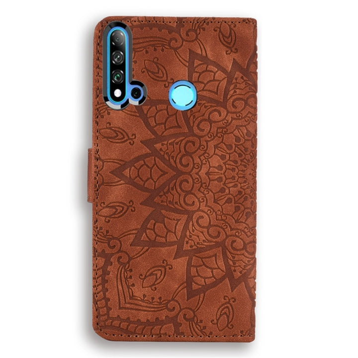 Calf Pattern Diamond Mandala Double Folding Design Embossed Leather Case with Wallet & Holder & Card Slots, For Huawei P20 Lite (2019) /, For Huawei P20 Pro, For Huawei P20 Lite / nova 3e, For Huawei P30, For Huawei P30 Pro, For Huawei Y6 (2019)