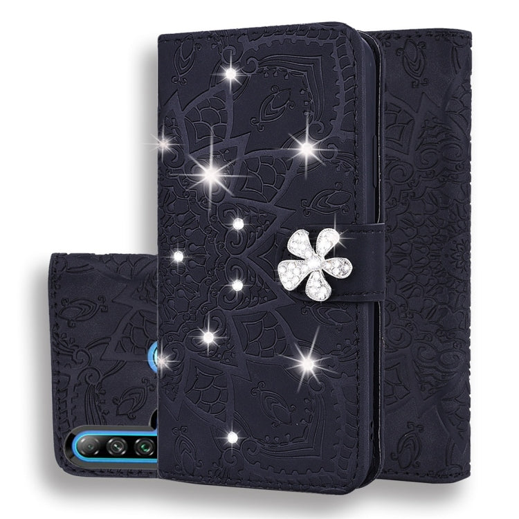 Calf Pattern Diamond Mandala Double Folding Design Embossed Leather Case with Wallet & Holder & Card Slots, For Huawei P20 Lite (2019) /, For Huawei P20 Pro, For Huawei P20 Lite / nova 3e, For Huawei P30, For Huawei P30 Pro, For Huawei Y6 (2019)