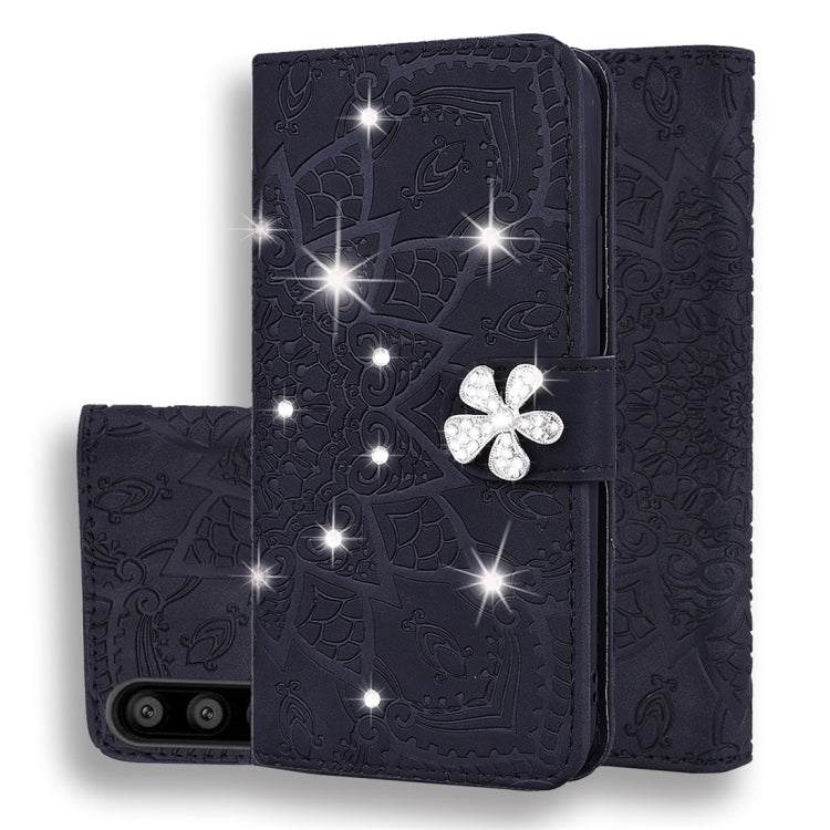 Calf Pattern Diamond Mandala Double Folding Design Embossed Leather Case with Wallet & Holder & Card Slots, For Huawei P20 Lite (2019) /, For Huawei P20 Pro, For Huawei P20 Lite / nova 3e, For Huawei P30, For Huawei P30 Pro, For Huawei Y6 (2019)