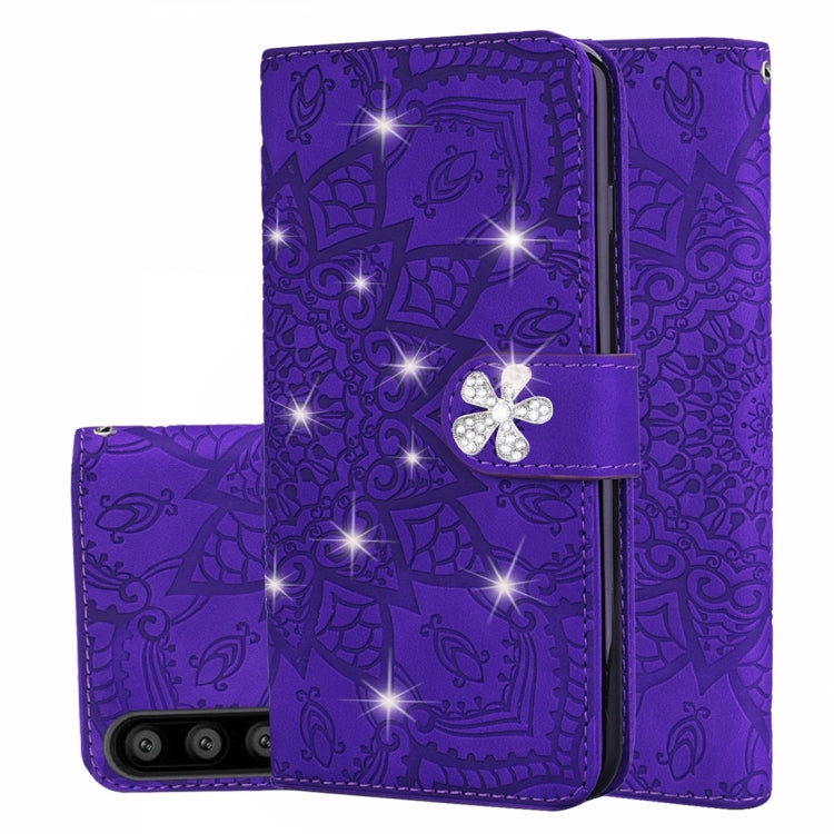 Calf Pattern Diamond Mandala Double Folding Design Embossed Leather Case with Wallet & Holder & Card Slots, For Huawei P20 Lite (2019) /, For Huawei P20 Pro, For Huawei P20 Lite / nova 3e, For Huawei P30, For Huawei P30 Pro, For Huawei Y6 (2019)