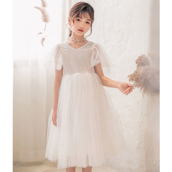 A22101 Girls Summer Star Mesh Princess Dress, 110cm, 120cm, 130cm, 140cm, 150cm, 160cm