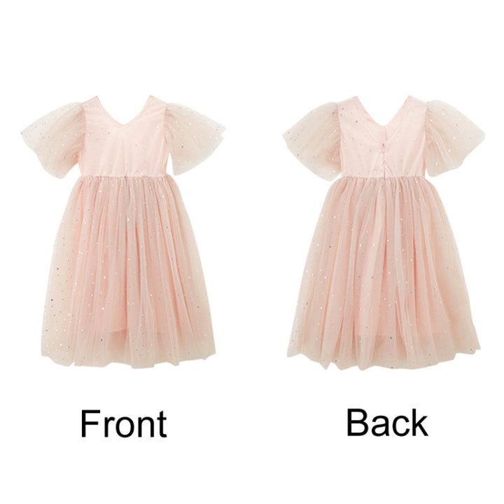 A22101 Girls Summer Star Mesh Princess Dress, 110cm, 120cm, 130cm, 140cm, 150cm, 160cm