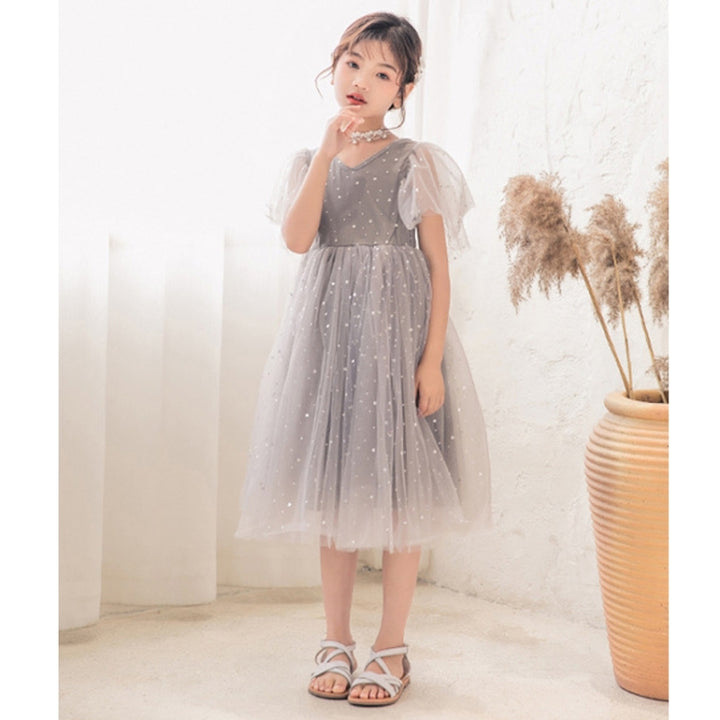 A22101 Girls Summer Star Mesh Princess Dress, 110cm, 120cm, 130cm, 140cm, 150cm, 160cm