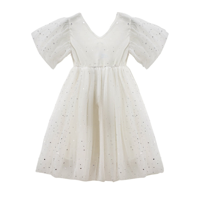 A22101 Girls Summer Star Mesh Princess Dress, 170cm