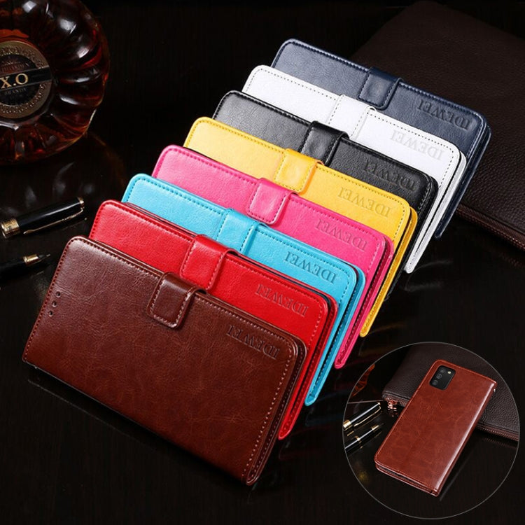 idewei Crazy Horse Texture Horizontal Flip Leather Case with Holder & Card Slots & Wallet, For Samsung Galaxy F02s, For Samsung Galaxy F12, For Samsung Galaxy F52 5G, For Sharp Aquos R6