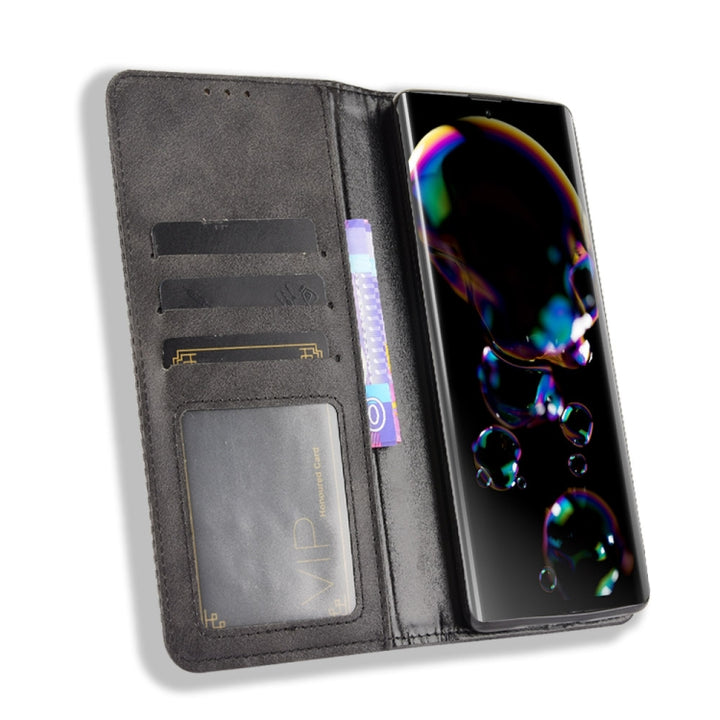 Magnetic Buckle Retro Crazy Horse Texture Horizontal Flip Leather Case with Holder & Card Slots & Photo Frame, For Sharp Aquos R6, For Xiaomi Mi Mix Fold, For ZTE Libero 5G