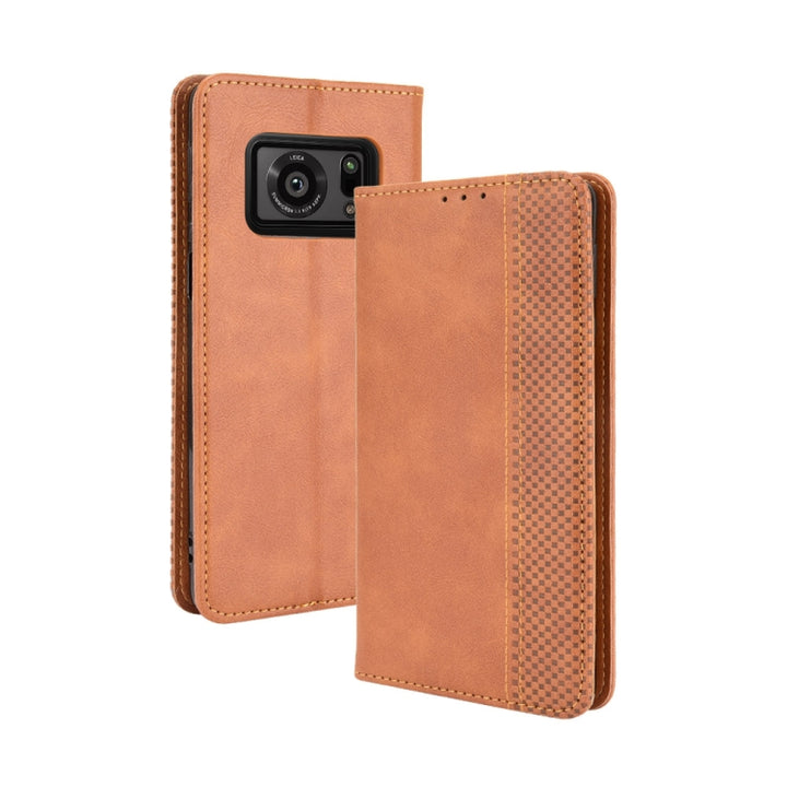 Magnetic Buckle Retro Crazy Horse Texture Horizontal Flip Leather Case with Holder & Card Slots & Photo Frame, For Sharp Aquos R6, For Xiaomi Mi Mix Fold, For ZTE Libero 5G