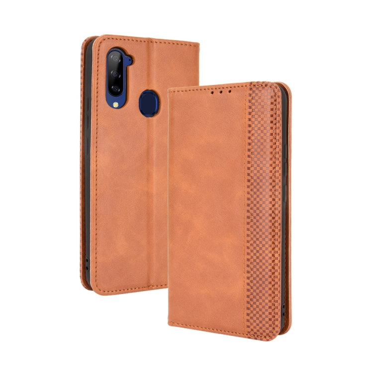 Magnetic Buckle Retro Crazy Horse Texture Horizontal Flip Leather Case with Holder & Card Slots & Photo Frame, For Sharp Aquos R6, For Xiaomi Mi Mix Fold, For ZTE Libero 5G