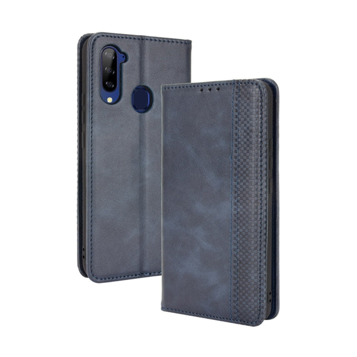 Magnetic Buckle Retro Crazy Horse Texture Horizontal Flip Leather Case with Holder & Card Slots & Photo Frame, For Sharp Aquos R6, For Xiaomi Mi Mix Fold, For ZTE Libero 5G