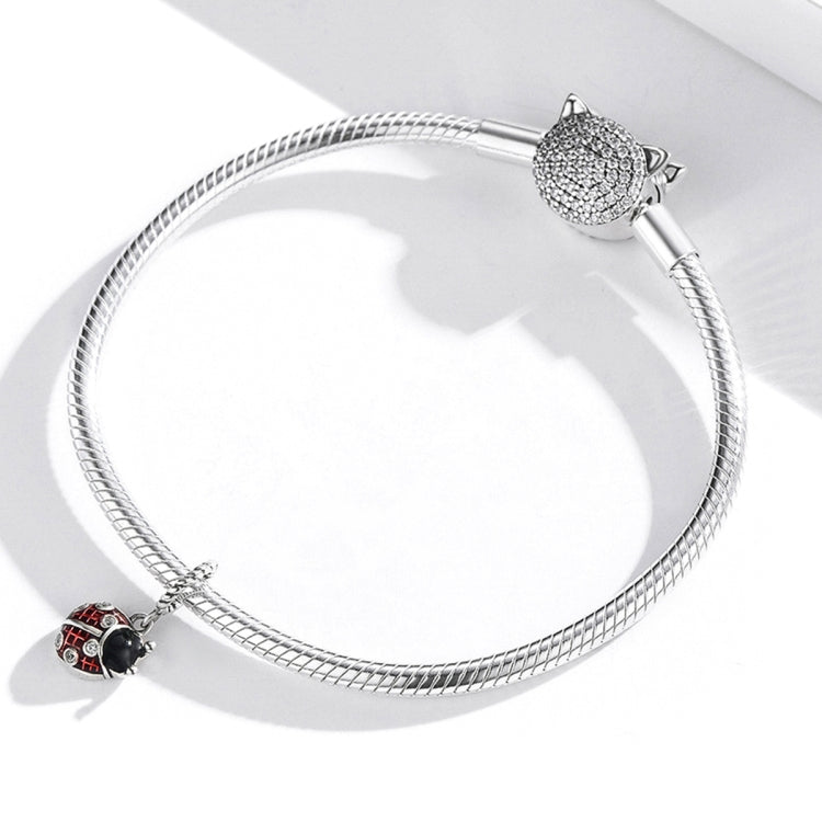 S925 Sterling Silver Ladybug Pendant DIY Bracelet Necklace Accessories, Ladybug Pendant