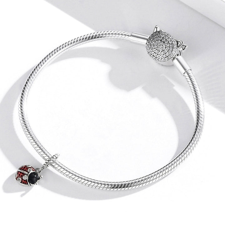 S925 Sterling Silver Ladybug Pendant DIY Bracelet Necklace Accessories, Ladybug Pendant