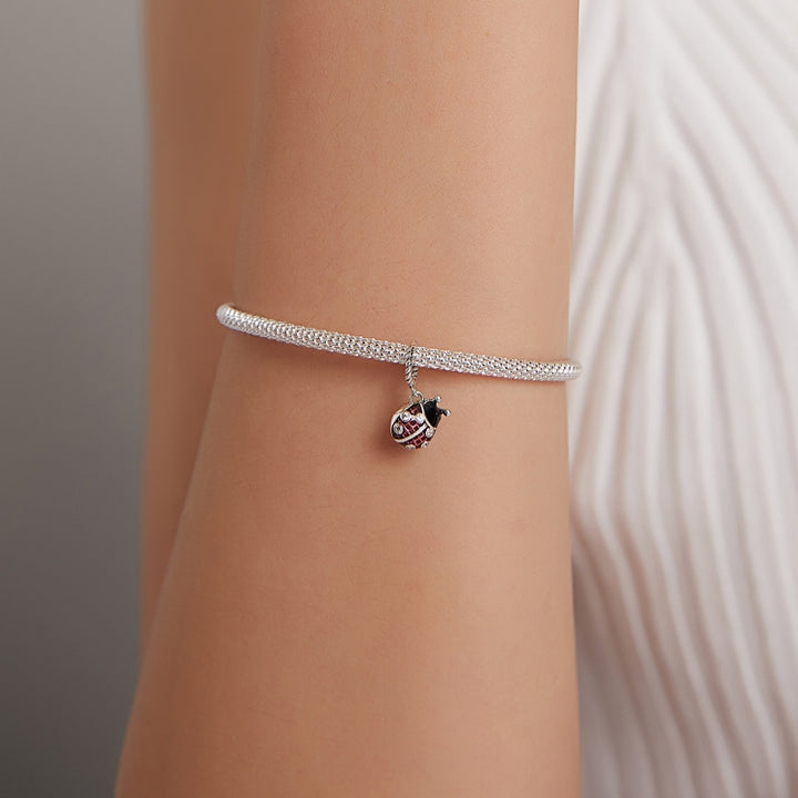 S925 Sterling Silver Ladybug Pendant DIY Bracelet Necklace Accessories, Ladybug Pendant