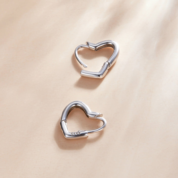 S925 Sterling Silver Heart-shaped Hollow Ear Stud Women Earrings, Heart-shaped Hollow(Silver), Heart-shaped Hollow(Gold)