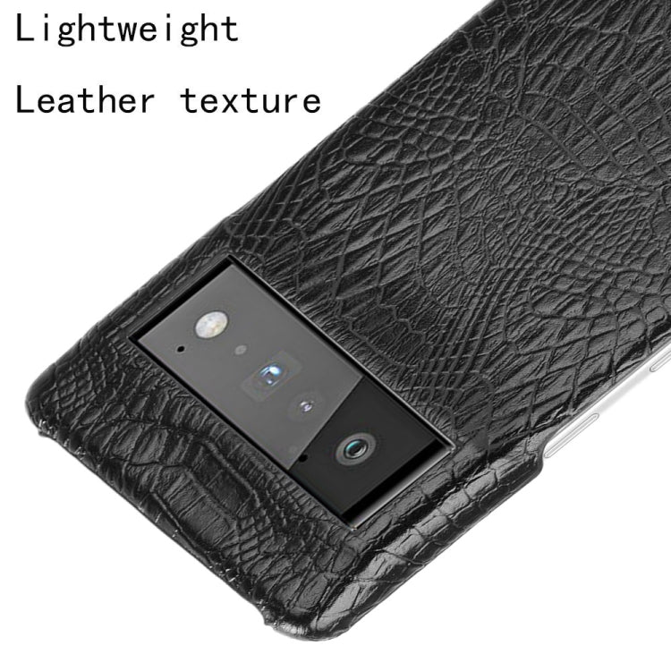 Shockproof Crocodile Texture PC + PU Case, For Google Pixel 6 Pro