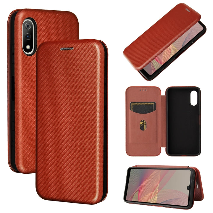 Carbon Fiber Texture Magnetic Horizontal Flip TPU + PC + PU Leather Case with Card Slot, For Sony Xperia Ace II, For Xiaomi Redmi Note 10 5G, For Xiaomi Poco M3 Pro 5G/4G