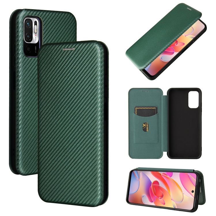 Carbon Fiber Texture Magnetic Horizontal Flip TPU + PC + PU Leather Case with Card Slot, For Sony Xperia Ace II, For Xiaomi Redmi Note 10 5G, For Xiaomi Poco M3 Pro 5G/4G