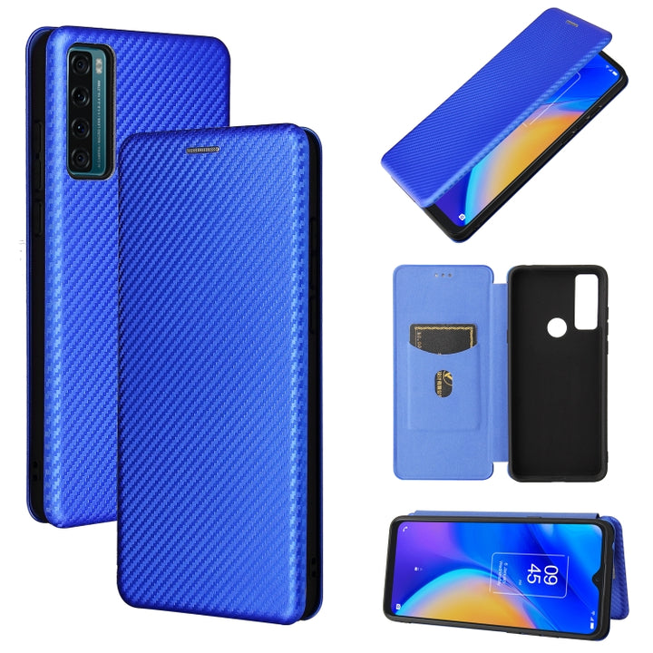 Carbon Fiber Texture Magnetic Horizontal Flip TPU + PC + PU Leather Case with Card Slot, For OPPO Reno6 Pro+ 5G, For OPPO Reno6, For TCL 20 SE, For Google Pixel 6 Pro, For Doogee X96 Pro