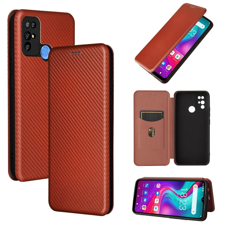 Carbon Fiber Texture Magnetic Horizontal Flip TPU + PC + PU Leather Case with Card Slot, For OPPO Reno6 Pro+ 5G, For OPPO Reno6, For TCL 20 SE, For Google Pixel 6 Pro, For Doogee X96 Pro