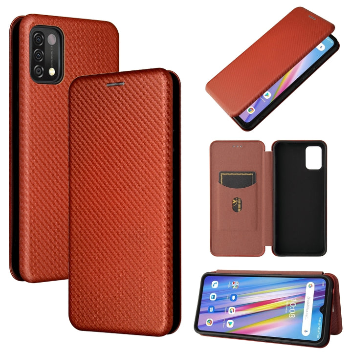 Carbon Fiber Texture Magnetic Horizontal Flip TPU + PC + PU Leather Case with Card Slot, For Nokia C1 Plus, For Samsung Galaxy A03s, For UMIDIGI A11