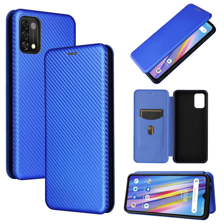 Carbon Fiber Texture Magnetic Horizontal Flip TPU + PC + PU Leather Case with Card Slot, For Nokia C1 Plus, For Samsung Galaxy A03s, For UMIDIGI A11