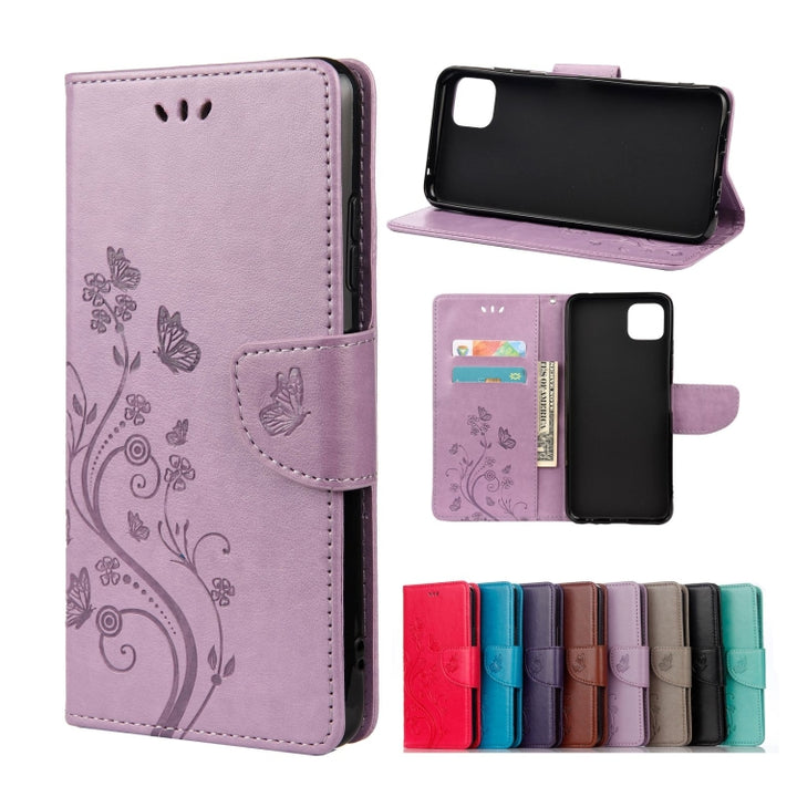 Butterfly Flower Pattern Horizontal Flip Leather Case with Holder & Card Slots & Wallet, For Samsung Galaxy A22 5G, For Sony Xperia 10 III, For Xiaomi Mi 11