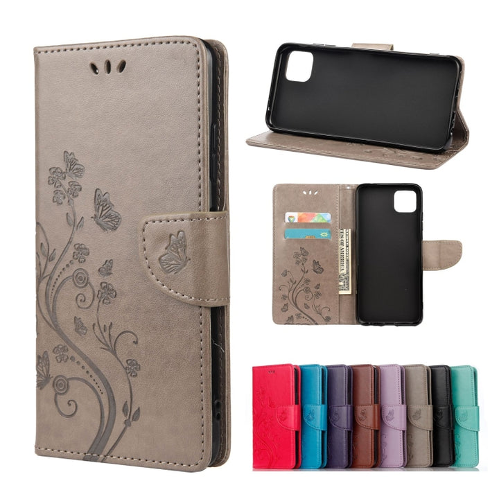 Butterfly Flower Pattern Horizontal Flip Leather Case with Holder & Card Slots & Wallet, For Samsung Galaxy A22 5G, For Sony Xperia 10 III, For Xiaomi Mi 11