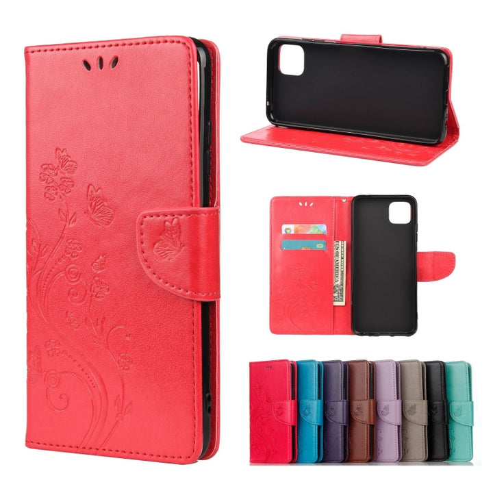 Butterfly Flower Pattern Horizontal Flip Leather Case with Holder & Card Slots & Wallet, For Samsung Galaxy A22 5G, For Sony Xperia 10 III, For Xiaomi Mi 11