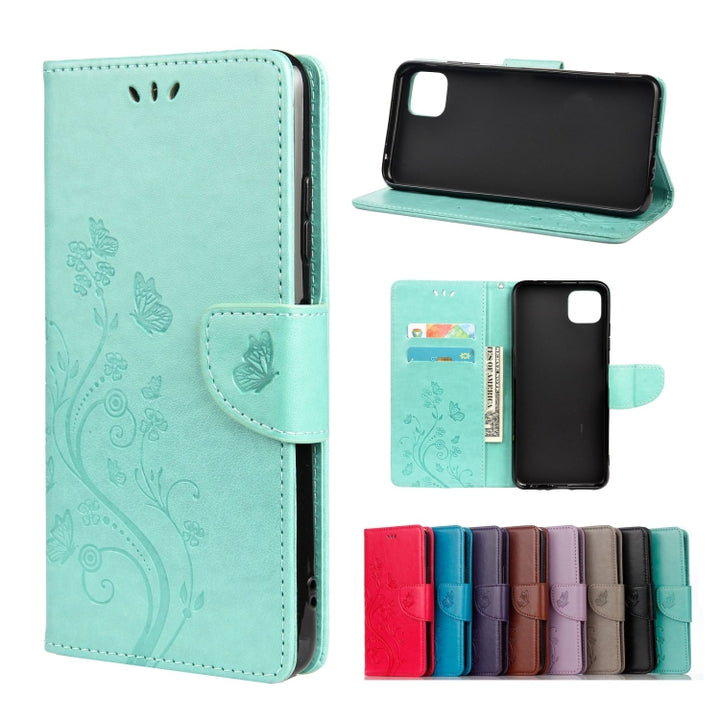 Butterfly Flower Pattern Horizontal Flip Leather Case with Holder & Card Slots & Wallet, For Samsung Galaxy A22 5G, For Sony Xperia 10 III, For Xiaomi Mi 11