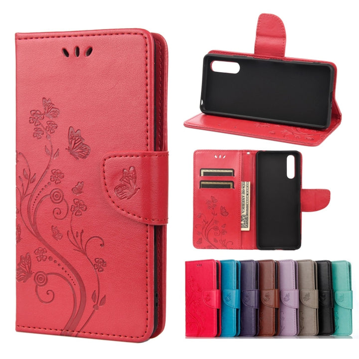 Butterfly Flower Pattern Horizontal Flip Leather Case with Holder & Card Slots & Wallet, For Samsung Galaxy A22 5G, For Sony Xperia 10 III, For Xiaomi Mi 11