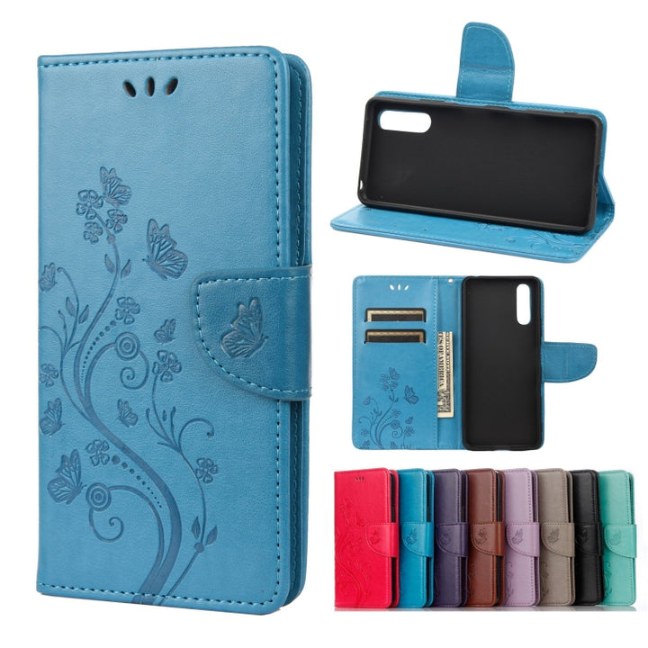 Butterfly Flower Pattern Horizontal Flip Leather Case with Holder & Card Slots & Wallet, For Samsung Galaxy A22 5G, For Sony Xperia 10 III, For Xiaomi Mi 11