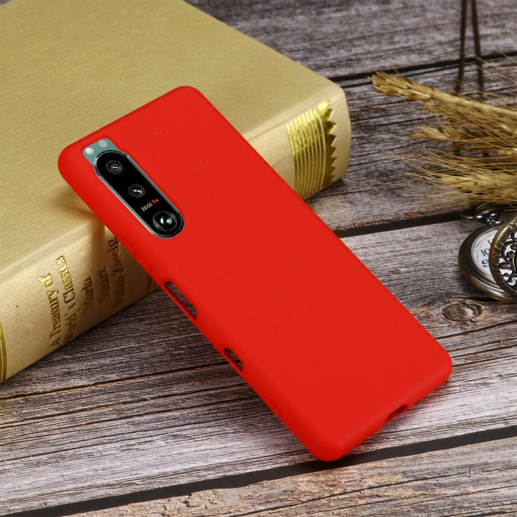 Solid Color Liquid Silicone Dropproof Full Coverage Protective Case, For Sony Xperia 5 III