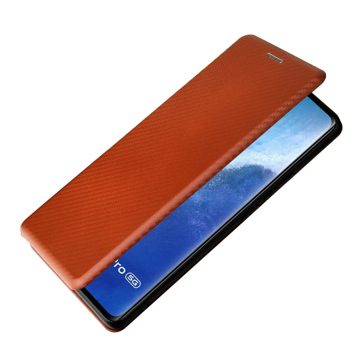 Carbon Fiber Texture Magnetic Horizontal Flip TPU + PC + PU Leather Case with Card Slot, For vivo X60 Pro / X60 5G, For Nokia C10, For Nokia C20