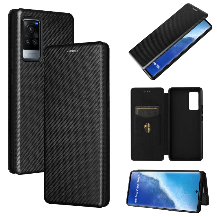 Carbon Fiber Texture Magnetic Horizontal Flip TPU + PC + PU Leather Case with Card Slot, For vivo X60 Pro / X60 5G, For Nokia C10, For Nokia C20