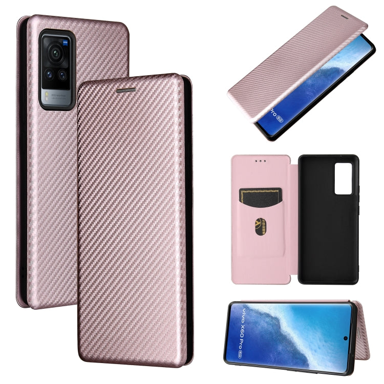 Carbon Fiber Texture Magnetic Horizontal Flip TPU + PC + PU Leather Case with Card Slot, For vivo X60 Pro / X60 5G, For Nokia C10, For Nokia C20