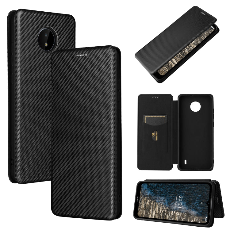 Carbon Fiber Texture Magnetic Horizontal Flip TPU + PC + PU Leather Case with Card Slot, For vivo X60 Pro / X60 5G, For Nokia C10, For Nokia C20