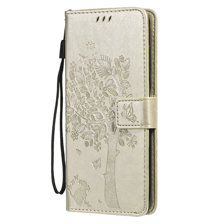 Tree & Cat Pattern Pressed Printing Horizontal Flip PU Leather Case with Holder & Card Slots & Wallet & Lanyard, For Nokia G10, For Nokia X20