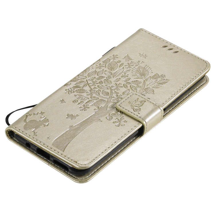 Tree & Cat Pattern Pressed Printing Horizontal Flip PU Leather Case with Holder & Card Slots & Wallet & Lanyard, For Nokia G10, For Nokia X20