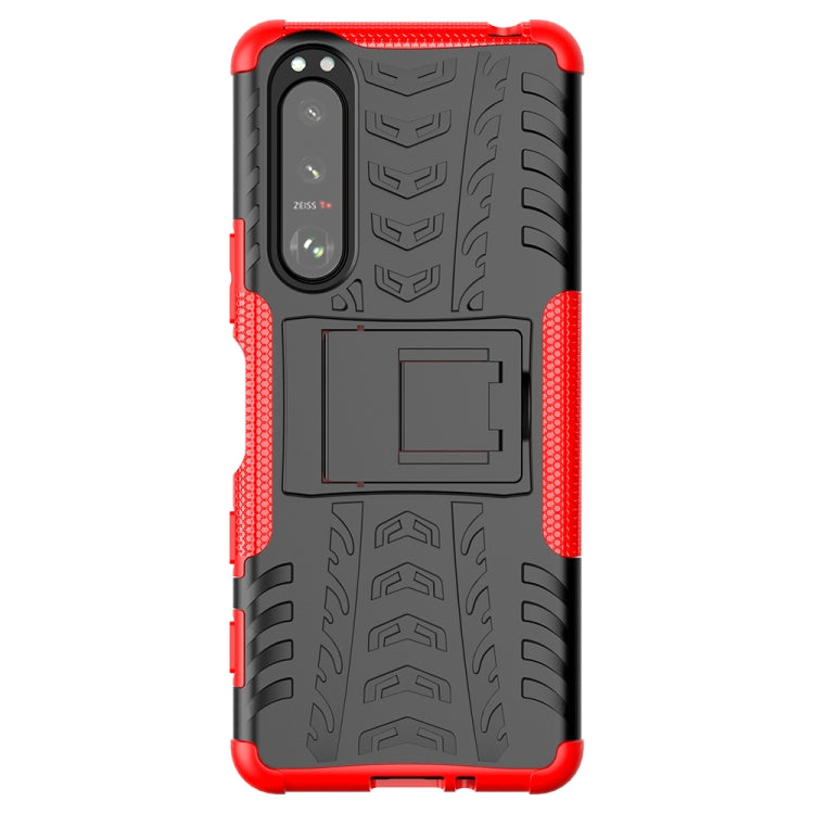 Tire Texture Shockproof TPU+PC Protective Case with Holder, For Motorola Moto G60, For Sony Xperia 5 III, For Sony Xperia 10 III, For Xiaomi Redmi K40 Gaming